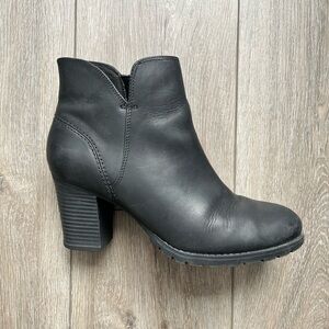 Clarks Black Leather Ankle Booties